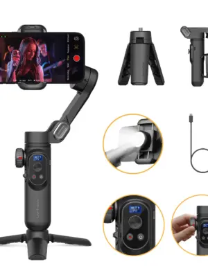 AOCHUAN Smart XPro Smartphone 3 Axis Gimbal Stabilizer For iPhone and Android Smartphone Shooting Video With fill light effect