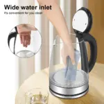 1.8L Electric Kettle Glass Tea Kettle 220V 1500-1800W Water Boiler Home Kitchen water heater,Dry Boiling Protection
