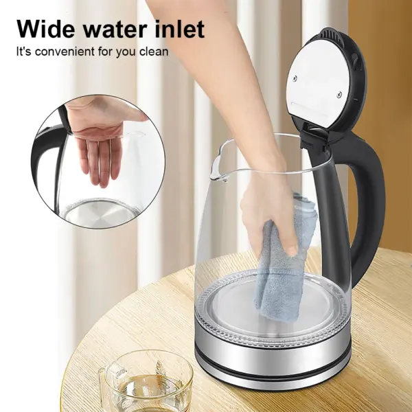 1.8L Electric Kettle Glass Tea Kettle 220V 1500-1800W Water Boiler Home Kitchen water heater,Dry Boiling Protection