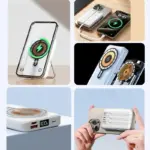 Wireless Magnetic Power Bank 20000mAh, Fast Charging, Portable, Built-in Cable, Three in One Durable Mobile Power Supply