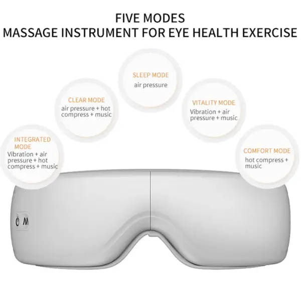 6D Smart Eye Massager Airbag Vibration Eyes Care Massage Instrument Bluetooth Music Foldable Heating Eye Massager Sleeping Mask