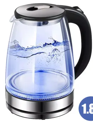 1.8L Electric Kettle Glass Tea Kettle 220V 1500-1800W Water Boiler Home Kitchen water heater,Dry Boiling Protection