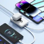 Wireless Magnetic Power Bank 20000mAh, Fast Charging, Portable, Built-in Cable, Three in One Durable Mobile Power Supply