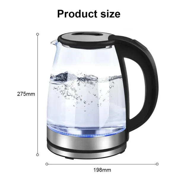 1.8L Electric Kettle Glass Tea Kettle 220V 1500-1800W Water Boiler Home Kitchen water heater,Dry Boiling Protection