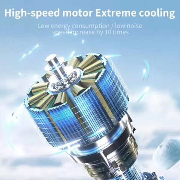 Mini Ice Compress Handheld Turbo Jet Fan 199 Wind Speeds Adjustable 4000mAh USB Rechargeable Portable Fan Outdoor Turbo Neck Fan