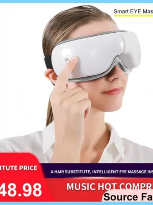 6D Smart Eye Massager Airbag Vibration Eyes Care Massage Instrument Bluetooth Music Foldable Heating Eye Massager Sleeping Mask