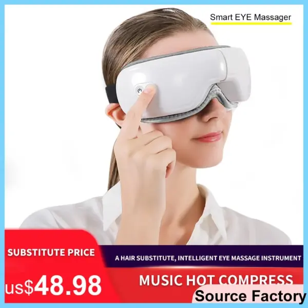 6D Smart Eye Massager Airbag Vibration Eyes Care Massage Instrument Bluetooth Music Foldable Heating Eye Massager Sleeping Mask