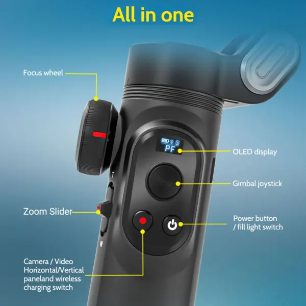 AOCHUAN Smart XPro Smartphone 3 Axis Gimbal Stabilizer For iPhone and Android Smartphone Shooting Video With fill light effect