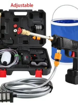 60BAR Wireless High Pressure Car Washer Self Priming Sustain 50min Washing 300W Car Wash Water Gun With Li-ion Battery 21V