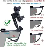 Car Phone Holder Mount for Dashboard, 1200° Rotating Cell Phone Holder for Car, Universal Big Clamp Car Phone Mount Compatible