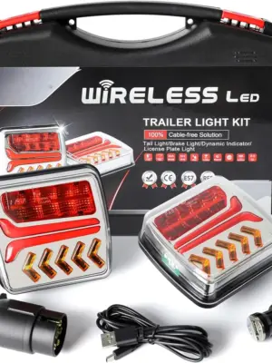 1 Set 12V 24V 30M Wireless Magnetic LED Tail light Trailer Rear Light Signal Warning Brake Light RV Camper Lorry Truck