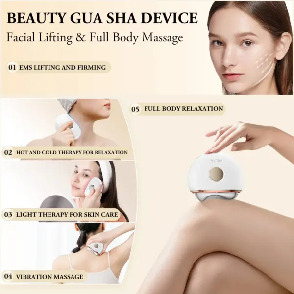 ANLAN Electric Guasha Massager EMS Face Lifting Remove Edema Firming Skin Clod Heat Body Scraping Therapy Skincare Beauty Device