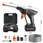 60BAR Wireless High Pressure Car Washer Self Priming Sustain 50min Washing 300W Car Wash Water Gun With Li-ion Battery 21V