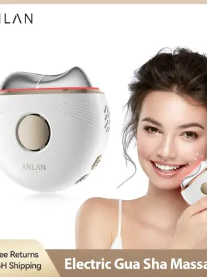 ANLAN Electric Guasha Massager EMS Face Lifting Remove Edema Firming Skin Clod Heat Body Scraping Therapy Skincare Beauty Device