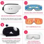 6D Smart Eye Massager Airbag Vibration Eyes Care Massage Instrument Bluetooth Music Foldable Heating Eye Massager Sleeping Mask