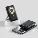 Wireless Magnetic Power Bank 20000mAh, Fast Charging, Portable, Built-in Cable, Three in One Durable Mobile Power Supply