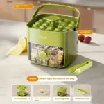48-Cube Ice Maker with Easy Press Cap - Double Layer, Press Portable Design, Household Ice Storage Ice Box