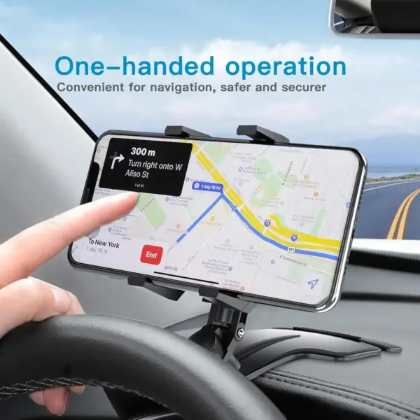Car Phone Holder Mount for Dashboard, 1200° Rotating Cell Phone Holder for Car, Universal Big Clamp Car Phone Mount Compatible