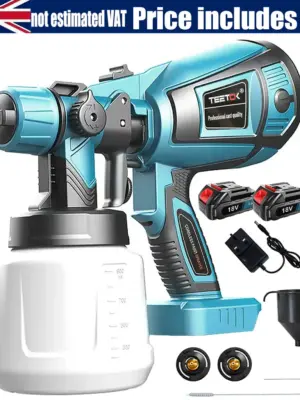 Cordless Paint Sprayer for Makita 18V 2pcs Battery Mini Paint Sprayer 1000ml Tank for Walls Ceilings, Fence, Wood