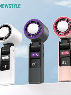 Mini Ice Compress Handheld Turbo Jet Fan 199 Wind Speeds Adjustable 4000mAh USB Rechargeable Portable Fan Outdoor Turbo Neck Fan
