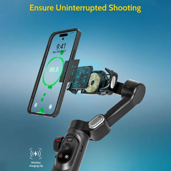 AOCHUAN Smart XPro Smartphone 3 Axis Gimbal Stabilizer For iPhone and Android Smartphone Shooting Video With fill light effect