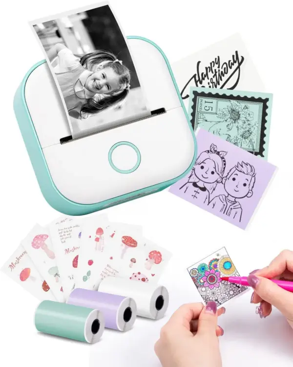 Customizable Portable Mini Wireless Thermal Pocket Printer Self-adhesive Stickers