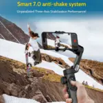AOCHUAN Smart XPro Smartphone 3 Axis Gimbal Stabilizer For iPhone and Android Smartphone Shooting Video With fill light effect