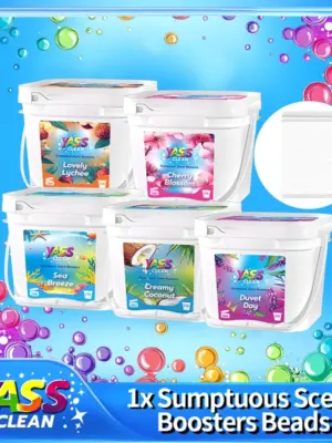 Yass Clean Sumptuous Scent Booster Laundry Beads 2.5L 1.8KG Cream Coconut Sea Breeze, In-Wash Scent Booster Beads That Gives A Fresh Scent Boost From Wash To Wash,Suitable for Sensitive Skin, Non-Stop Freshness Up To Weeks In Storage