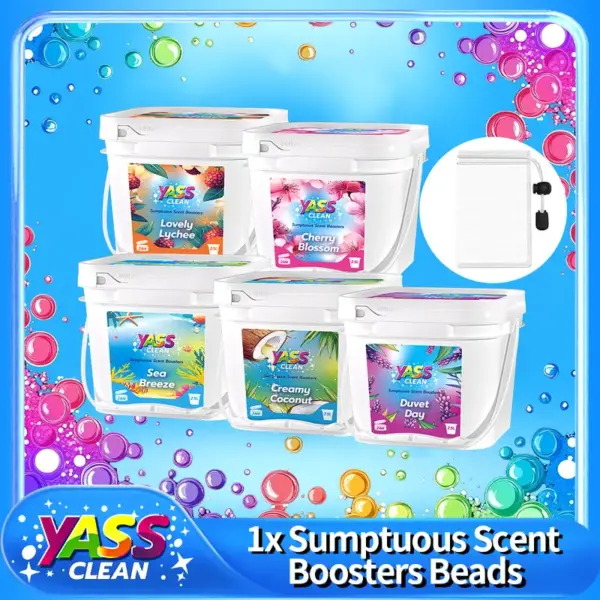 Yass Clean Sumptuous Scent Booster Laundry Beads 2.5L 1.8KG Cream Coconut Sea Breeze, In-Wash Scent Booster Beads That Gives A Fresh Scent Boost From Wash To Wash,Suitable for Sensitive Skin, Non-Stop Freshness Up To Weeks In Storage