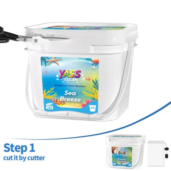 Yass Clean Sumptuous Scent Booster Laundry Beads 2.5L 1.8KG Cream Coconut Sea Breeze, In-Wash Scent Booster Beads That Gives A Fresh Scent Boost From Wash To Wash,Suitable for Sensitive Skin, Non-Stop Freshness Up To Weeks In Storage