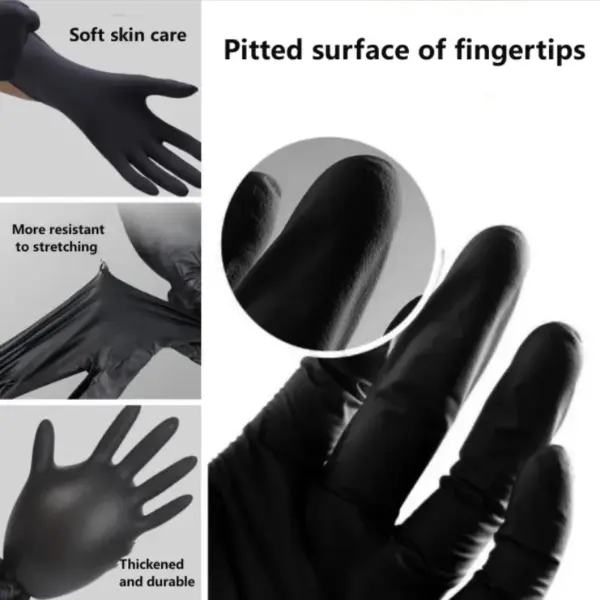 100pcs Black Nitrile Gloves Kitchen Disposable Synthetic Latex Gloves For Household Kitchen Cleaning Gloves Powder free