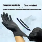 100pcs Black Nitrile Gloves Kitchen Disposable Synthetic Latex Gloves For Household Kitchen Cleaning Gloves Powder free
