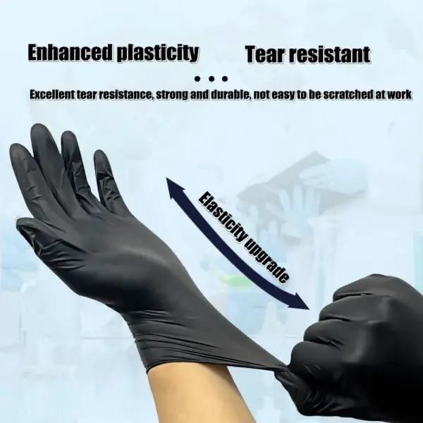 100pcs Black Nitrile Gloves Kitchen Disposable Synthetic Latex Gloves For Household Kitchen Cleaning Gloves Powder free