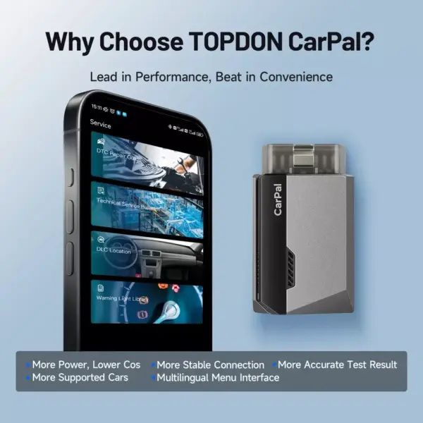 Topdon Carpal Obd2 Scanner Bluetooth Voor Auto Alle Systeem Diagnostisch Hulpmiddel Ios Android Voertuig Gezondheidscontrole Smogcontrole Batterijtest