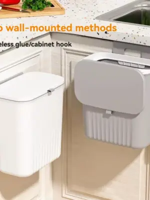 1Pc/Keuken Wandmontage Prullenbak Opknoping Huishoudelijke Schuifdeksel Opslag Emmer Kastdeur Opknoping Muur Badkamer Wc papier