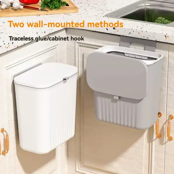 1Pc/Keuken Wandmontage Prullenbak Opknoping Huishoudelijke Schuifdeksel Opslag Emmer Kastdeur Opknoping Muur Badkamer Wc papier