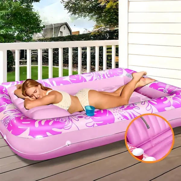 Beach Lounger Chair Swim Ring Tube Water Leisure Bed Swim Air Mattresses Swim Pool Sleeping Bed Inflatable Floats Bed