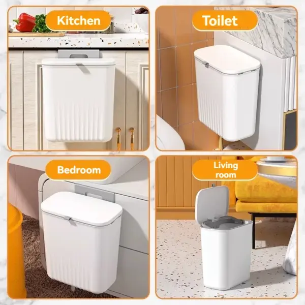 1Pc/Keuken Wandmontage Prullenbak Opknoping Huishoudelijke Schuifdeksel Opslag Emmer Kastdeur Opknoping Muur Badkamer Wc papier