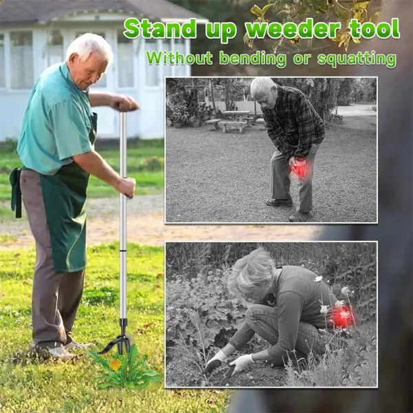 Stand Up Weed Puller Claw Tool Aluminum Alloy Weeding Head Replacement Garden Foot Pedal Digging Grass Shovel Root Remover