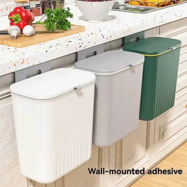 1Pc/Keuken Wandmontage Prullenbak Opknoping Huishoudelijke Schuifdeksel Opslag Emmer Kastdeur Opknoping Muur Badkamer Wc papier