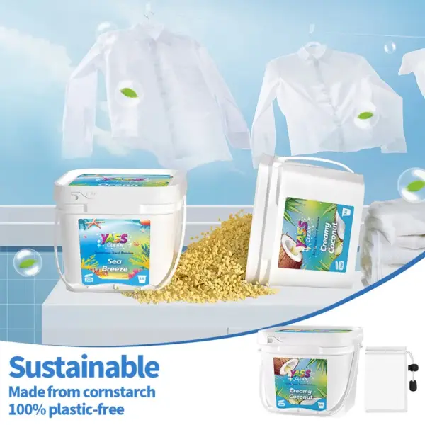 Yass Clean Sumptuous Scent Booster Laundry Beads 2.5L 1.8KG Cream Coconut Sea Breeze, In-Wash Scent Booster Beads That Gives A Fresh Scent Boost From Wash To Wash,Suitable for Sensitive Skin, Non-Stop Freshness Up To Weeks In Storage