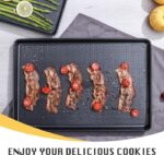 [Dealsforyou]HONGBAKE Diamond-Texture Baking Sheet Pan Set, Non-Stick Cookie Sheets, Teflon-Free Heavy Duty Bakeware - 3 Sizes, Baker, Kitchenware Cooking