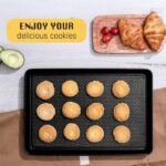 [Dealsforyou]HONGBAKE Diamond-Texture Baking Sheet Pan Set, Non-Stick Cookie Sheets, Teflon-Free Heavy Duty Bakeware - 3 Sizes, Baker, Kitchenware Cooking