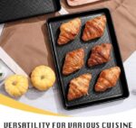[Dealsforyou]HONGBAKE Diamond-Texture Baking Sheet Pan Set, Non-Stick Cookie Sheets, Teflon-Free Heavy Duty Bakeware - 3 Sizes, Baker, Kitchenware Cooking