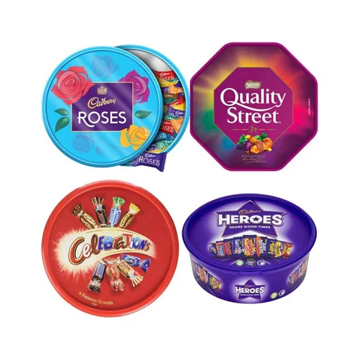 [Exclusive for New Users] Assorted Classical Chocolate Tubs Selection – Pack of 5 – Bulk Buy of Roses, Heroes, Quality Street, Celebrations Chocolate Pralines & 1 Terry’s Orange Chocolate with Topline Card for Chocolate Gifts