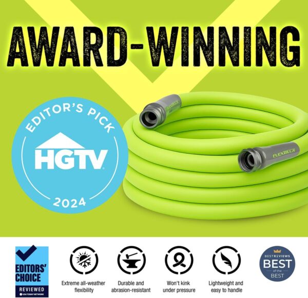 Flexzilla Garden Lead-in Hose 5/8 in, Lightweight All-Weather Water Hose, Durable and Flexible, Leak-Free Connections