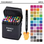 12/36/48/80 Colors Manga Sketching Art Markers Highlighters Pen Sketchbook Drawing Set Stationery For School Supplies