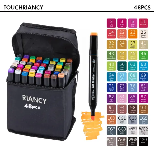 12/36/48/80 Colors Manga Sketching Art Markers Highlighters Pen Sketchbook Drawing Set Stationery For School Supplies