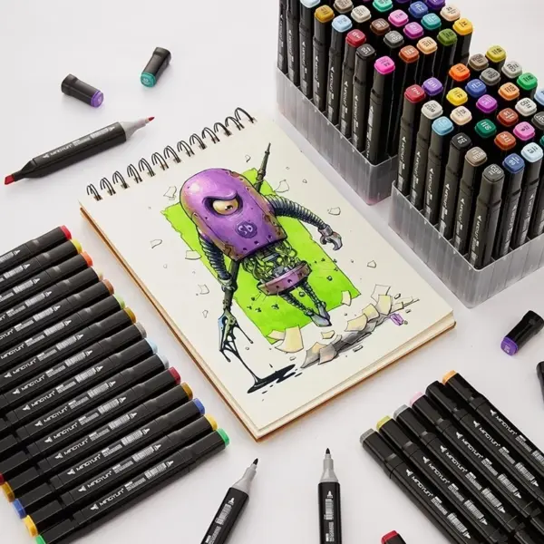 12/36/48/80 Colors Manga Sketching Art Markers Highlighters Pen Sketchbook Drawing Set Stationery For School Supplies