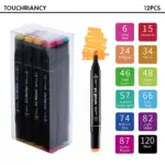 12/36/48/80 Colors Manga Sketching Art Markers Highlighters Pen Sketchbook Drawing Set Stationery For School Supplies